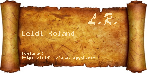 Leidl Roland névjegykártya